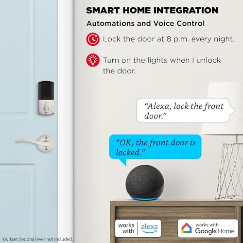 Kwikset Halo Wi-Fi Smart Lock, Keyless Entry Door Deadbolt, Geofence Auto-Unlock, Grade AAA Certified, No Hub Required Easy Install, Satin Nickel Lifetime Finish Warranty, Backlit Keypad thumbnail 4