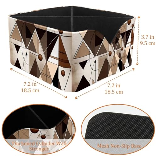 Porte-stylos géométrique marron à compartiments pour fournitures d'art