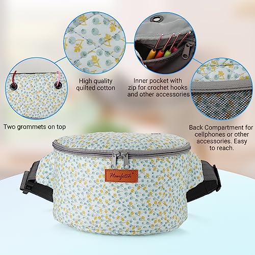 Image of Yarn Crossbody Waist bag Small Yarn Storage Organizer for Yarn Skeins-Organizer for Crochet Hooks and Accessories