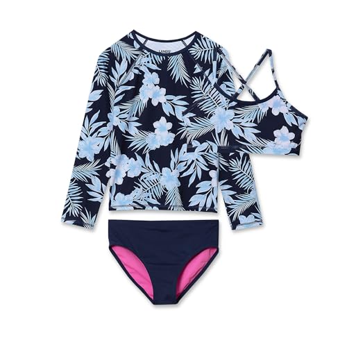 Image of Lands' End Big Girls 3 Piece UPF 50 Sun Protection Rash Guard Set