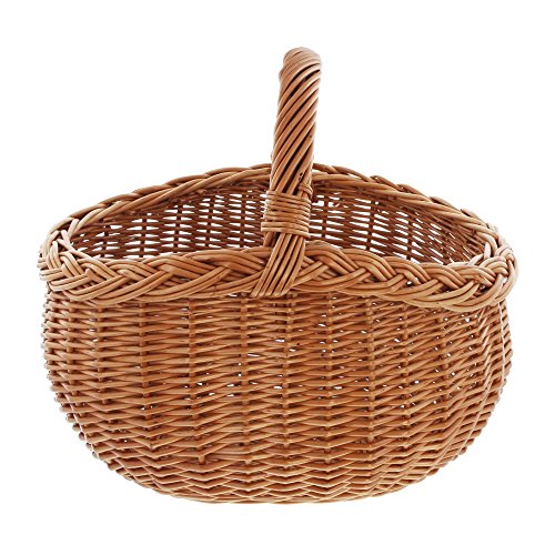 Cesta de la compra, mimbre natural trenzado solidement, borde trenzado Cover
