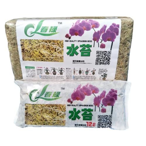 Musgo de Sphagnum para Propagación de Plantas, Musgo de Sphagnum de Orquídeas Secas, Enmienda de Suelo de Jardinería y Medios de Suelo para Plantas Carnívoras (12L)