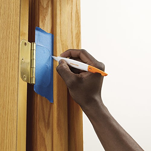 Fiskars 165110-1001 Faca artesanal com detalhe fácil de trocar lâmina nº 11, laranja/branca