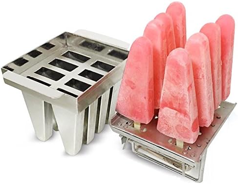 8pcs Stainless Steel Popsicle Molds Ice Lolly Ice Cream Maker Sticks Holder (C)