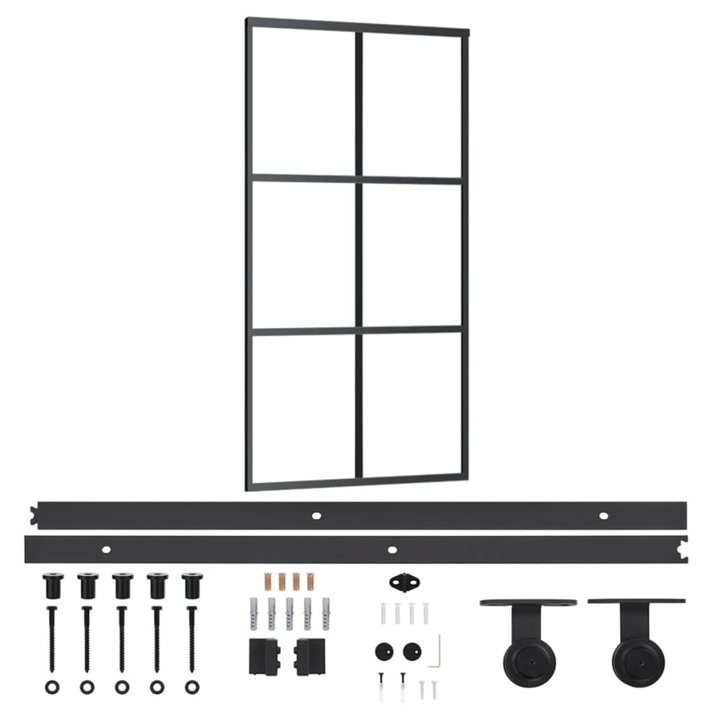 vidaXL Glas-Schiebetür mit Aluminiumrahmen 102x205 cm