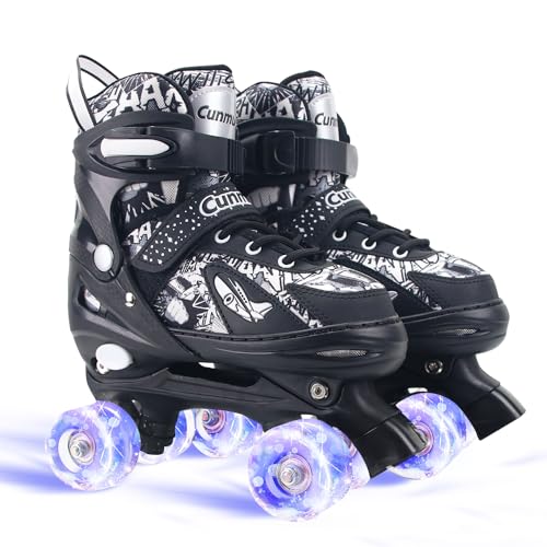 Cunmucu Kids Roller Skates Boys Girls – 4 Sizes Adjustable...