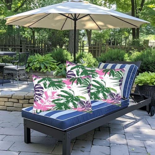 Coussin canape decoration 40x70 cm housse impermeable rose - 3
