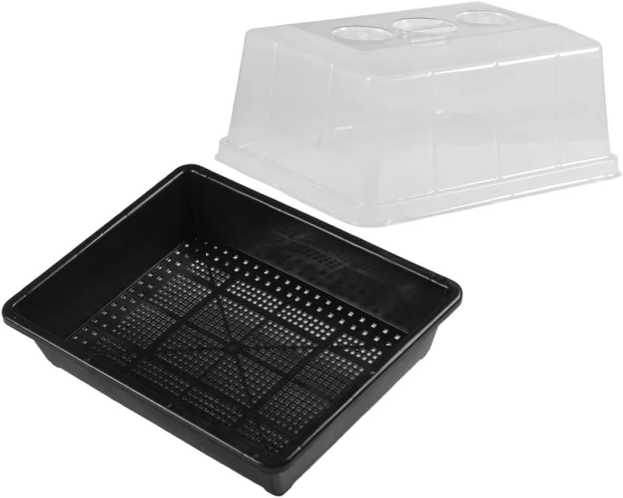 1 Set Reusable Plastic Plant Tray with Humidity Dome Nursery Starter Tray for Seedling Germination for Gardening for Flowers Fruits and Vegetables