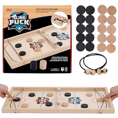 Juego Fast Sling Puck tablero de hockey para 2 jugadores miniatura 5