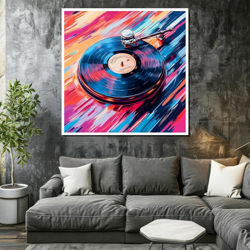 Platine vinyle affiche DJ pour studio de musique et salon deco pop retro XINBAO