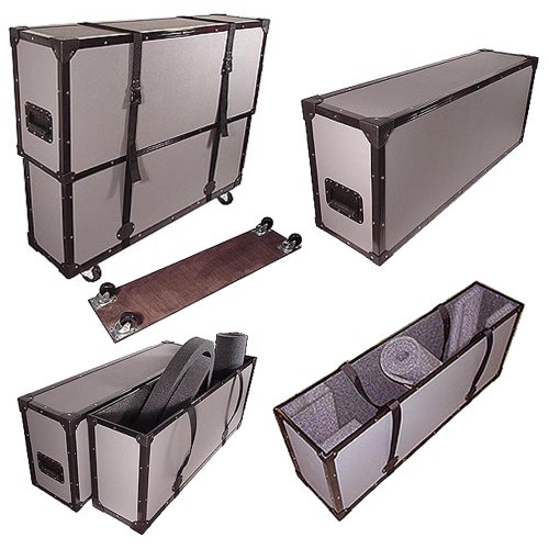 60 Inch Plasma LED LCD TuffBox 1/4 Light Duty Road Case with Adjustable Telescoping Lid & Wheelboard