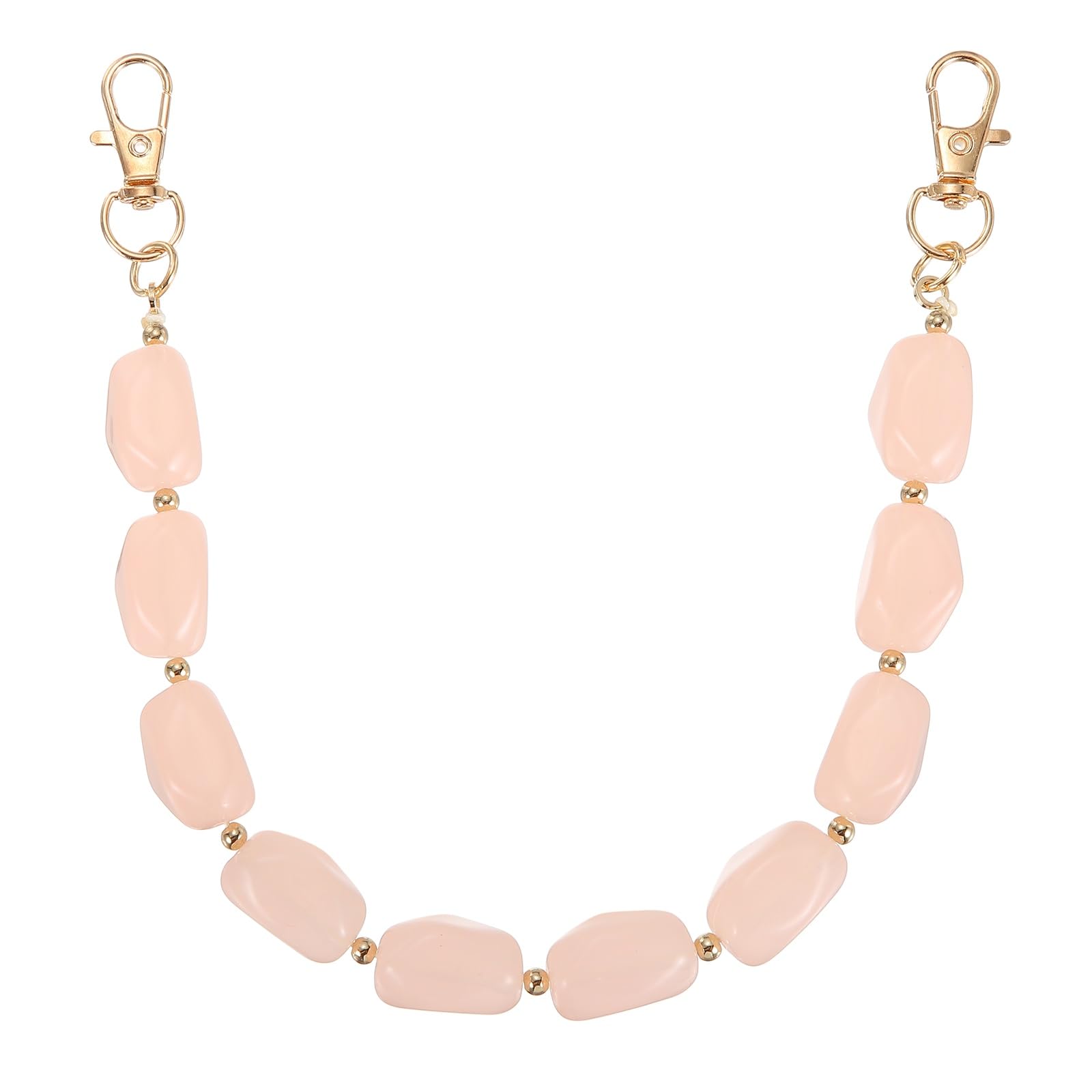 sourcing map Resin Purse Chain, 12.4" Acrylic Bead Purse Strap Extender for Short Handle Handbag DIY Craft Wallet Handle Replacement, Light Pink