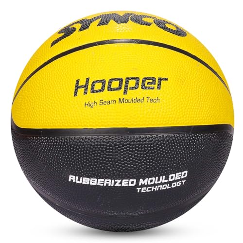 Image of Synco Hooper Basketball Size-7 | Men's Basketball | Moulded Technology | 8 Panel | Suitable for Indoor & Outdoor Games (Yellow Black)