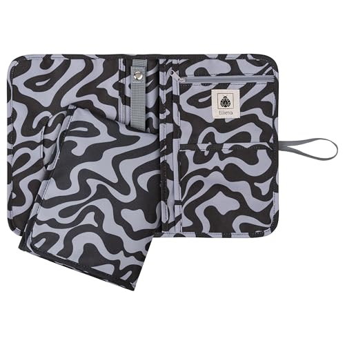 Elliena Windeltasche mit Unterlage für unterwegs, verstärktem Gummiband und Klettverschluss
