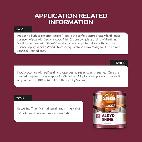 Image of Dulux Sadolin Alkyd 1KPU Clear Wood Polish for interior & exterior surfaces, Gloss Finish, Brushable Wood Finish for all kinds of wood | 4 Litres