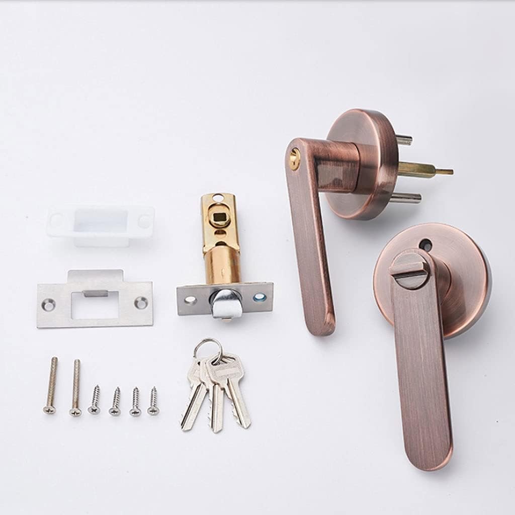 Habiba Door Lock Household Door Lock Door Levers, Old-Fashioned Spherical Round Door Handle with Key, Ergonomic Green Bronze Door Knob Silent