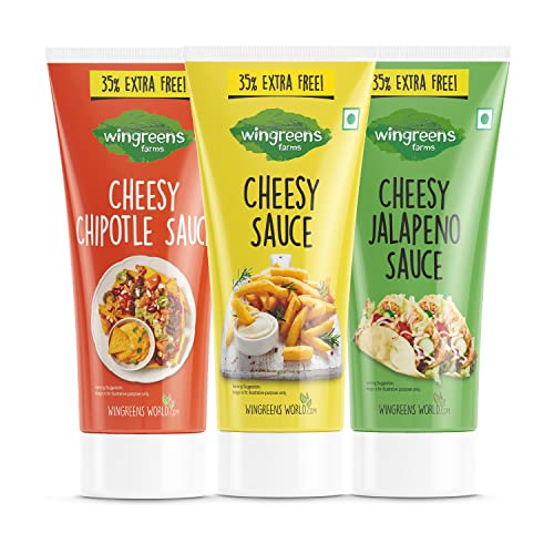 Wingreens Farms Cheesy Triology - Cheesy Sauce 180 grams |Cheesy Jalapeno 180 grams |Cheesy Chipotle 180 grams (Pack of 3) (B0BTPM54GR) Amazon Price History, Amazon Price Tracker