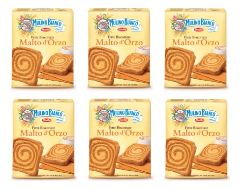 6x Mulino Bianco Fette Biscottate Italian Rusk Dried Bread with B...