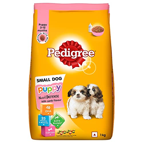 Pedigree Puppy Small Dog, Dry Dog Food, Lamb & Milk Flavour, 1 Kg Pack