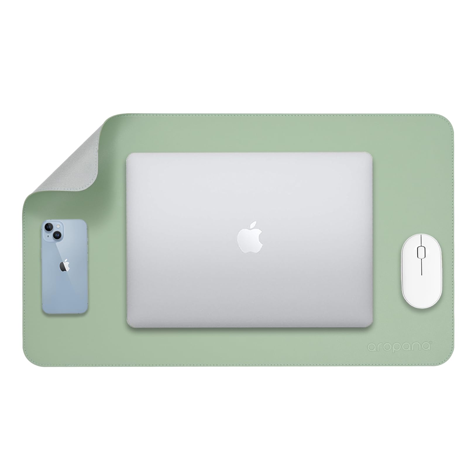 AROPANA Anti-Slip Extended Mouse Pad 120x60cm | PU Vegan Leather Desk Mat | Large Computer Desk Protector Pad with Suede Base for Keyboard, Laptop, Office & Home (Grey) — Amazon image 7