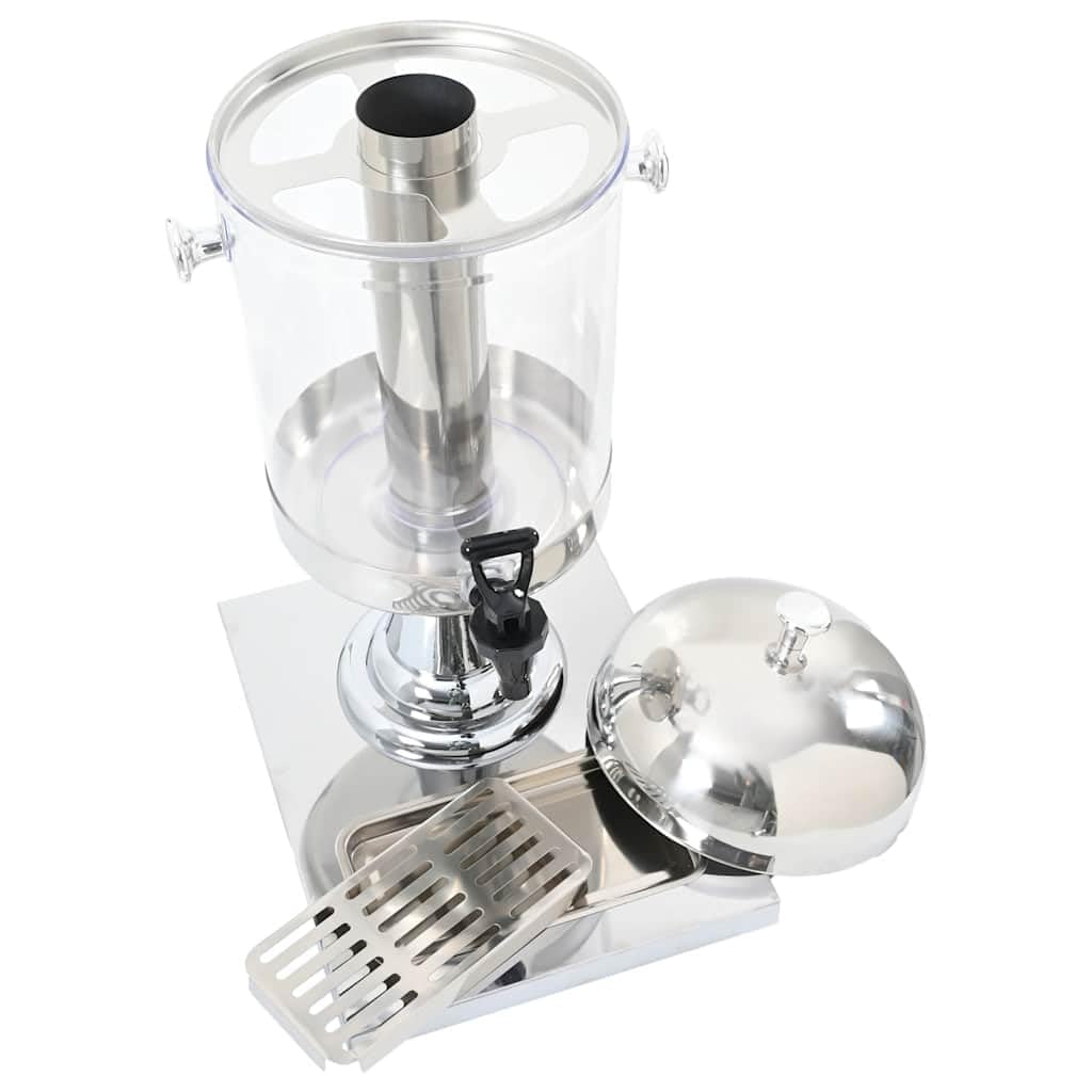 Dispenser di bevande in acciaio inox da 8 litri, con scomparto per ghiaccio e vaschetta antigoccia, ideale per buffet, feste, barbecue, cucina, sala da pranzo, bar e catering