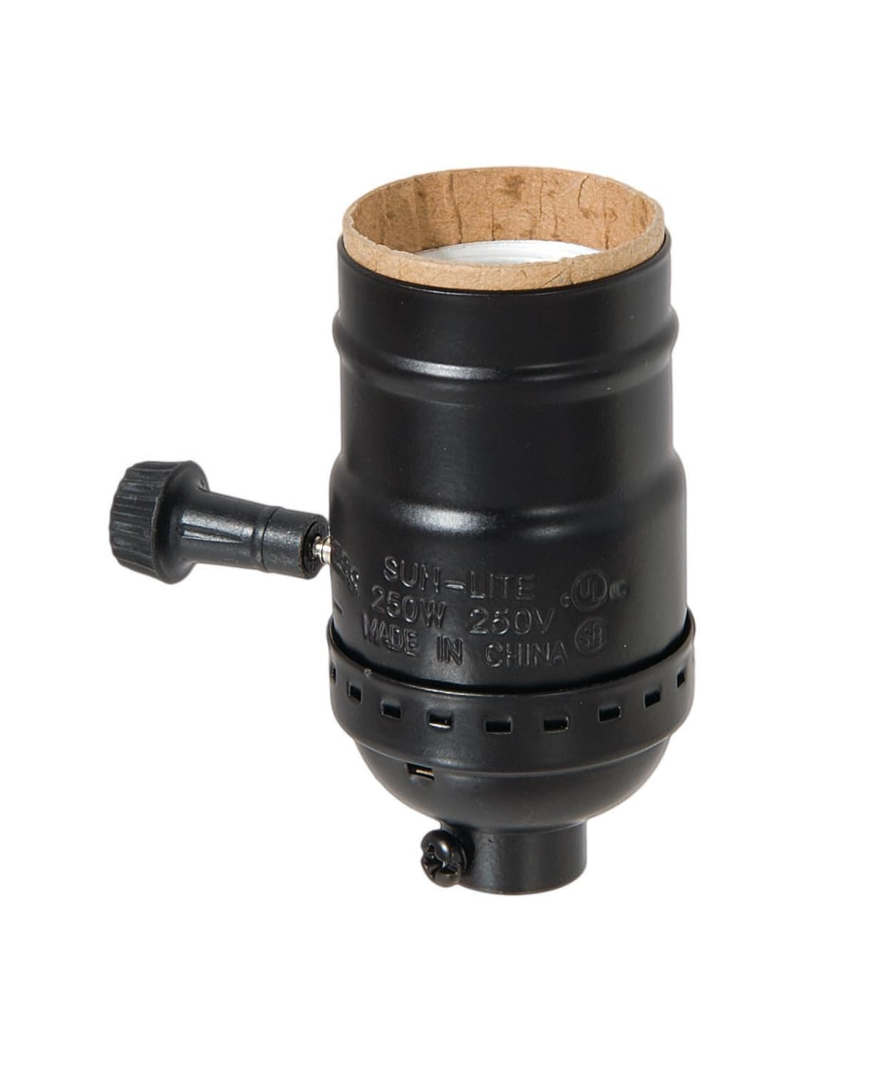 B&P Lamp® 3-Way Medium Base Lamp Socket with Satin Black Finish