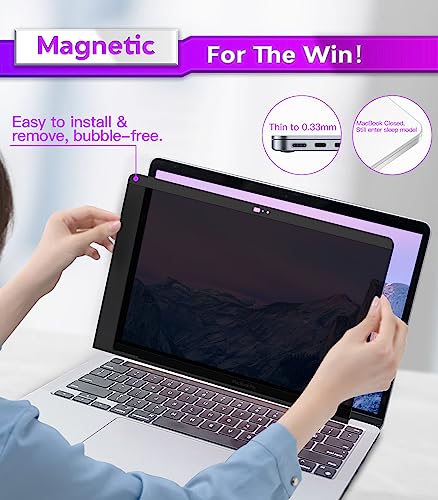 Image of PYS Privacy Screen for MacBook Pro 13.3 Inch Laptop (2016-2022 M1 /M2) - Magnetic Anti-Spy Security Filter with Webcam Cover Slider, Easy On /Off & Touch Bar Compatibility for MacBook Pro 13 inch Laptops