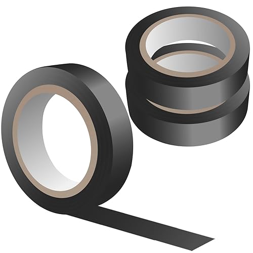 Cinta eléctrica de PVC de vinilo negro, 3 unidades, 0.7 pulgadas x 66 pies, impermeable, cinta eléctrica, aislamiento ignífugo