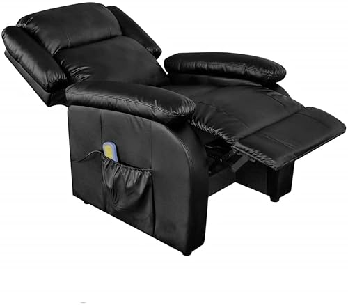 Charmma Electric Massage Chair Black Faux Leather-Black-30Kg #TOP17