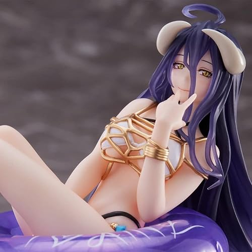 Miniatura 5 de LUNK Albedo Figura de 3.9 pulgadas Albedo traje de baño sentado posición sentada figura de acción de PVC estatua de anime decoración de escritorio