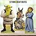 Star Cutouts SC4734 Shrek, Fiona, Puss in Boots & Donkey Shelf Top Pack – 29cm Cardboard Cutouts | Official DreamWorks Party & Room Display Set