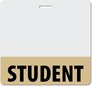 Student Heavy Duty Horizontal Tan (1 Pack) - Spill & Tear Proof Cards - 2 Sided USA Printed Quick Role Identifier ID Tag Backer by BadgeZoo