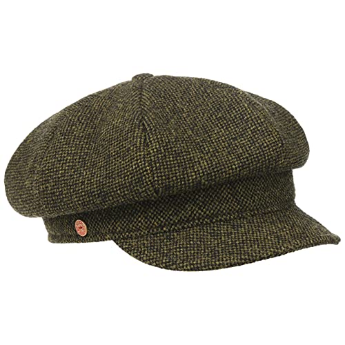 Mayser Casquette Gavroche Coco Tweed Femme - Made in The EU pour Baker Boy avec visière, Doublure, Doublure Automne-Hiver - L (59-60 cm) Vert Cover