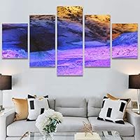 SIGNWIN 5 Panel Canvas Wall Art Modern Art Coastal Colorful Multicolor Photography Romantics Sunset for Home Decorations Ready to Hang - 60