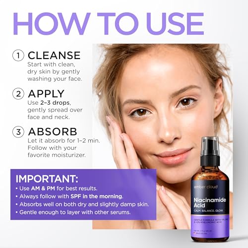Image of Niacinamide Serum for Face 10% with Zinc 1% Vitamin B3 2 Oz