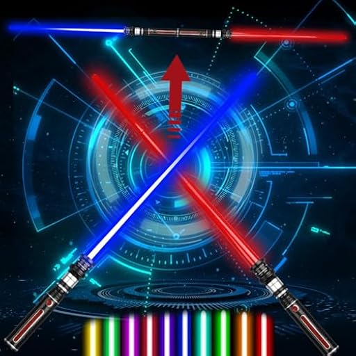 Efymosce Star Wars - Sable de luz para niños 2 Unidades, 12 Colores, Efectos de Sonido, LED retráctil 2 en 1, Ideal para Fiestas de Halloween, Cosplay, Regalo | Ya disponible en tu tienda friki favorita! En mundofriki.es!