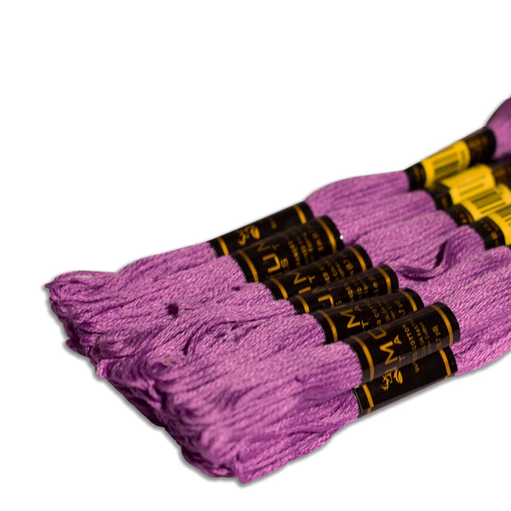 12 Pieces Violet 98/3835 Premium Embroidery Thread Egyptian Cotton Skeins Cross Stitch Floss Oeko TEX Stranded Light Purple 98