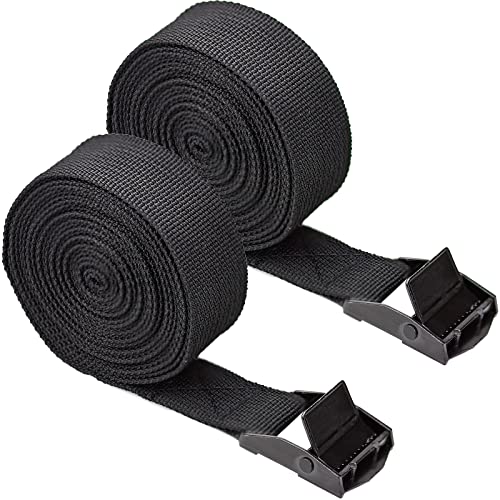 Nerissa 2 Pcs Ratchet Tie Down Straps Heavy Duty Lashing Straps 3m x 25mm Adjustable Tensioning Belts Load Securing Straps Roof Rack Straps with Buckle for Motorcycle, Vans, Luggage, Cargo