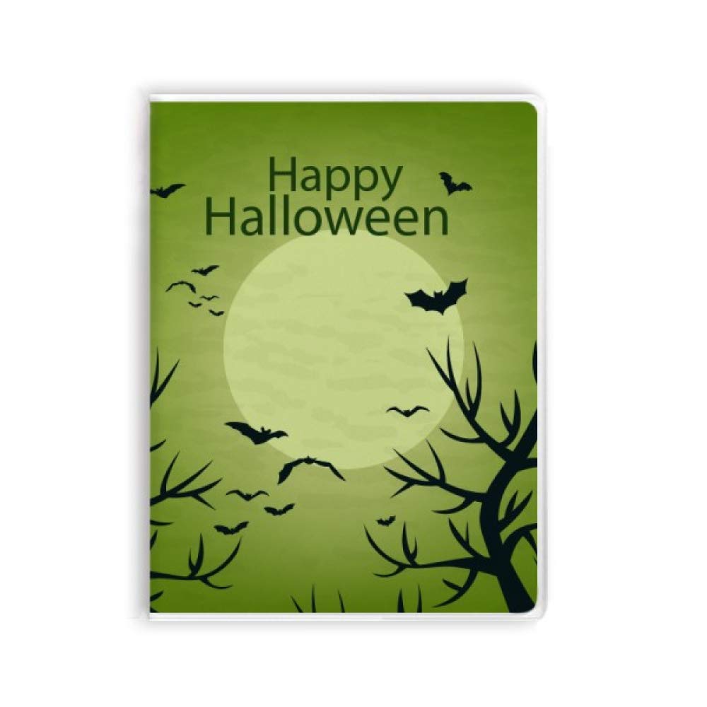 Carnet de notes Happy Ghost Green Tree avec couverture souple design d'Halloween