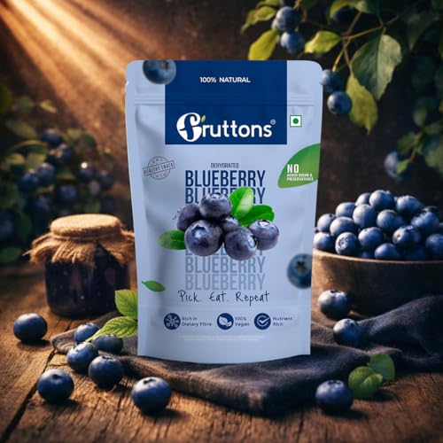 Fruttons Dehydrated Blueberries | Unsweetened & Oil-Free | Premium Dried Blueberries | 100% Natural, No Added Sugar | Rich in Antioxidants Superfood | For Healthy Snacking, Smoothies & Baking (50g | Single Pack) - Image 6 thumbnail