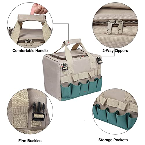 Zerodis Banqueta de jardim, durável, resistente ao desgaste, com grande capacidade e alça de transpo