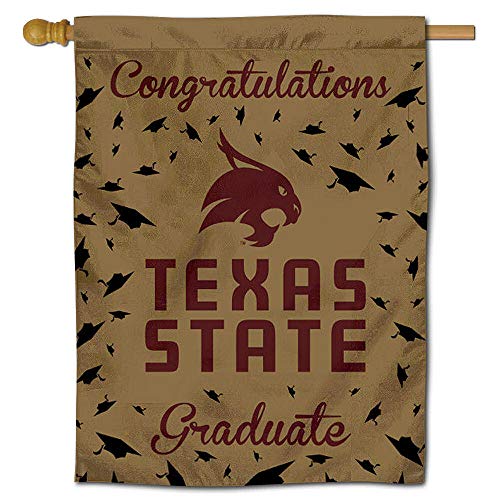 Texas State Bobcats College Graduation Gift Banner Flag