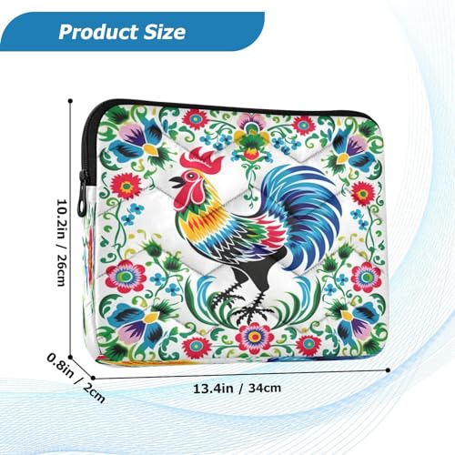 Funda para Portátil con Diseño Floral y Gallo 13-14" miniatura 3