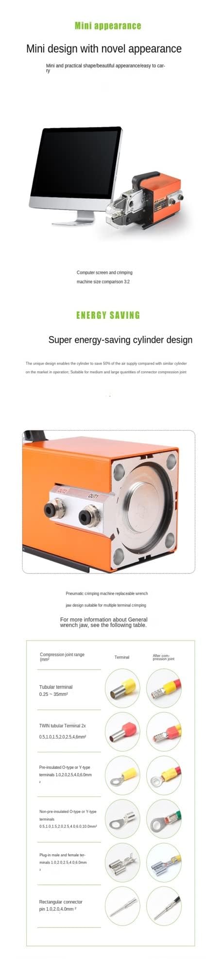 AM-10 - Crimpatrice elettrica a freddo - Crimpatrice automatica per puntali, connettori isolati e non isolati | Crimpatrice elettrica da banco per cablaggi e uso industriale