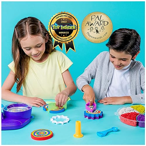 Kinetic Sand, Deluxe Swirl N’ Surprise Playset, 2.5Lbs Of Play Sand (Red, Blue, Green, Yellow, White And Purple), 4 Tools, Sensory Toys For Kids 3 And Up #TOP1