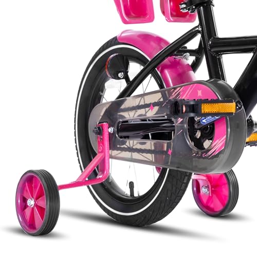 Image of KEANO Zinnia 14 16 20 Inch Kids Bike for Girls Ages 3-10 Years, Girls' Bikes with Training Wheels, Streamers, Basket and Doll Seat, Children Bicycles