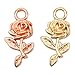 JETEHO Pack of 100 Alloy Charms Pendants Rose Shape DIY Pendant Charms for Making Bracelet and Necklace, Gold and Rose-Gold