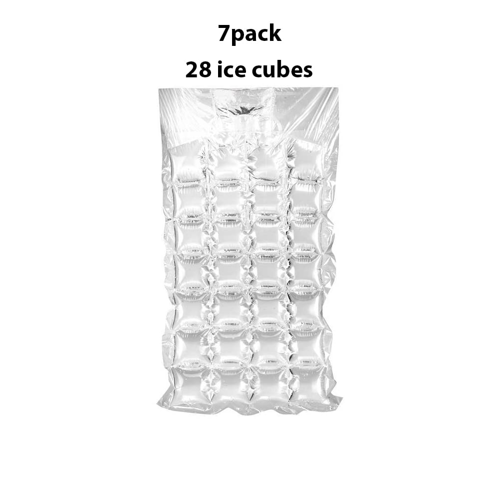DBALL 60 Sacchetti Per Ghiaccio Monouso - 1440 Cubetti, Sigillabili, In PE Alimentare Con 2 Imbuti - Per Whisky, Cocktail, Feste, Viaggi, 30x19 Cm