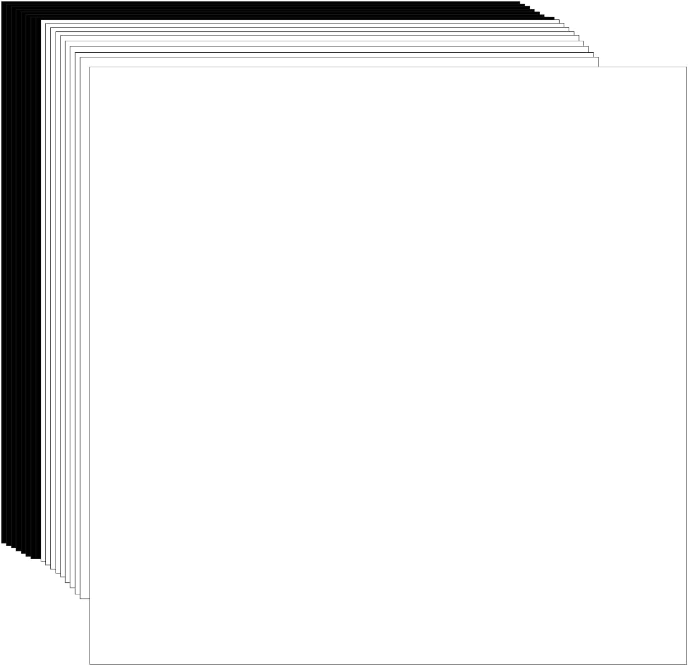 Black White Cardstock Craft Art Paper, 100 Sheets 12"x 12" Card Stock Thick Kraft 90 lb/250 gsm Colored Heavy Weight Double Side No Bent Cover Stock Craft for DIY, Invitations, Card Making