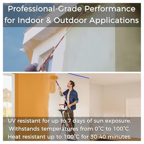 Image of SWRT Blue Painter's Tape, 1 Inch x 20 Yards, 4 Rolls, Clean Removal | Crisp Paint Lines; Fast, Clean Masking; Reliable Hold; Easy Hand Tear; Walls, Trim & Glass; Painting & Crafts